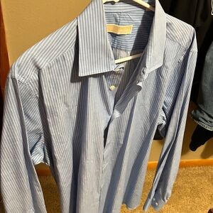 Michaels Men's Light Blue Pinstripe Dress Shirt